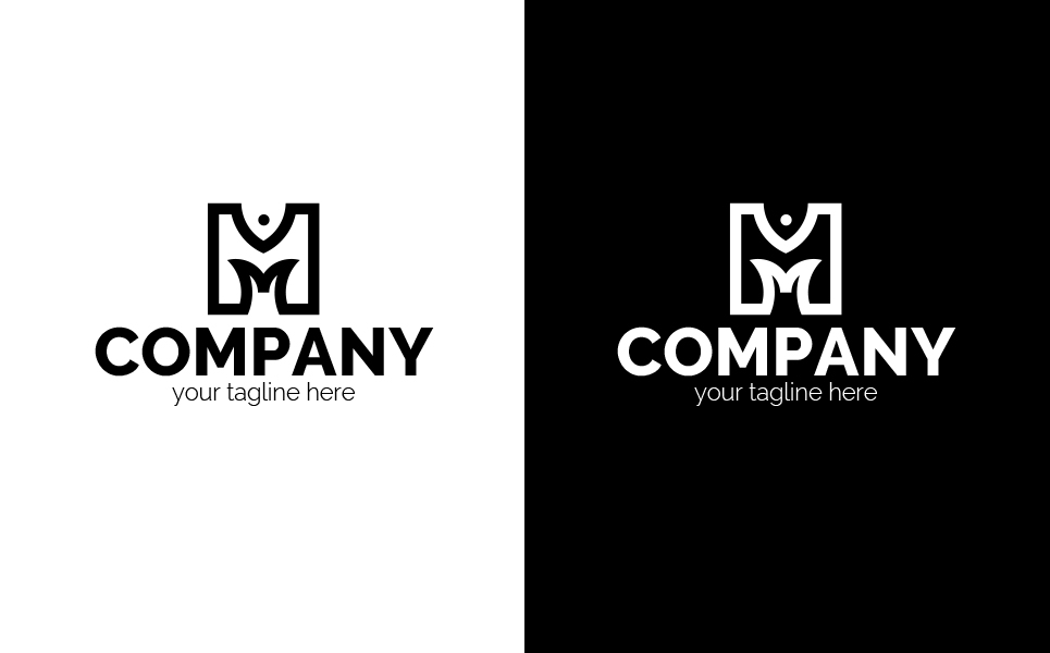 Download Шаблон логотипа "Letter M and Fish Logo Template" / Letter M and Fish Logo Template - Шаблон логотипа на тему графика letter m and fish