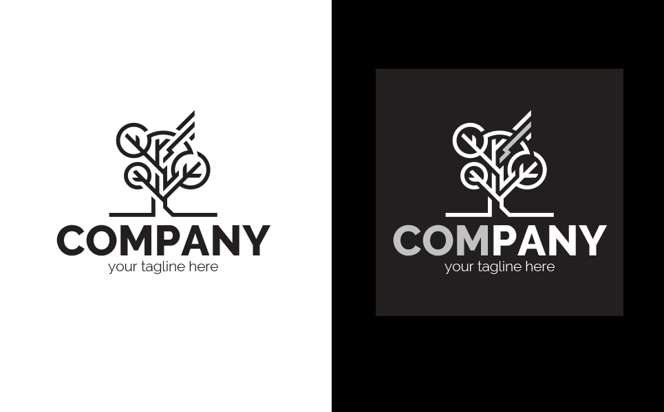 Download Шаблон логотипа "Tree with Lightning Logo Template" / Tree with Lightning Logo Template - Шаблон логотипа на тему графика wood,lightning,business,finance,development,growth,ecology,electricity,electrics,generator,energy,sign,minimalism,one color,two colors,emblem