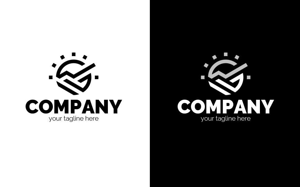 Download Шаблон логотипа "Sun, Mountains, Development Logo Template" / Sun, Mountains, Development Logo Template - Шаблон логотипа на тему графика sun,mountains,graph,circle,growth,development,business,finance,construction,personality,training,sign,minimalism,one color,two colors,emblem