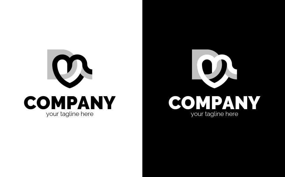 Download Шаблон логотипа "D + M + heart Logo Template" / D + M + heart Logo Template - Шаблон логотипа на тему графика connection,interlacing,business,finance,medicine,insurance,help,sign,minimalism,two colors,emblem,letter d,letter m,heart