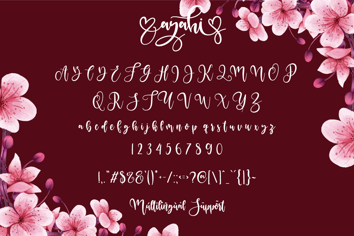 Download Шрифт "Ayahi Cursive Font" / Ayahi Cursive Font - Шрифт на тему графика handwriting,script,font,uppercase,hand,lowercase,style,vector,characters,write,artistic,cursive,handwritten,wedding,lettering,script fonts