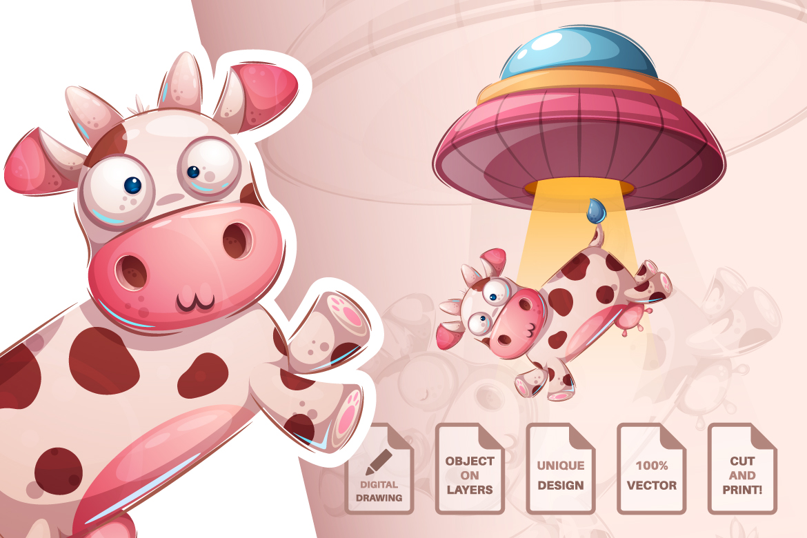 Download Иллюстрация "Set Cute Stickers - Illustration" / Set Cute Stickers - Illustration - Иллюстрация на тему графика sticker,elephant,toilet,girl,cow,ufo,mouse,raccoon,lamb,sheep,teacher,back to school,cartoon,characters,illustration,picture,smile,emotion,draw,character