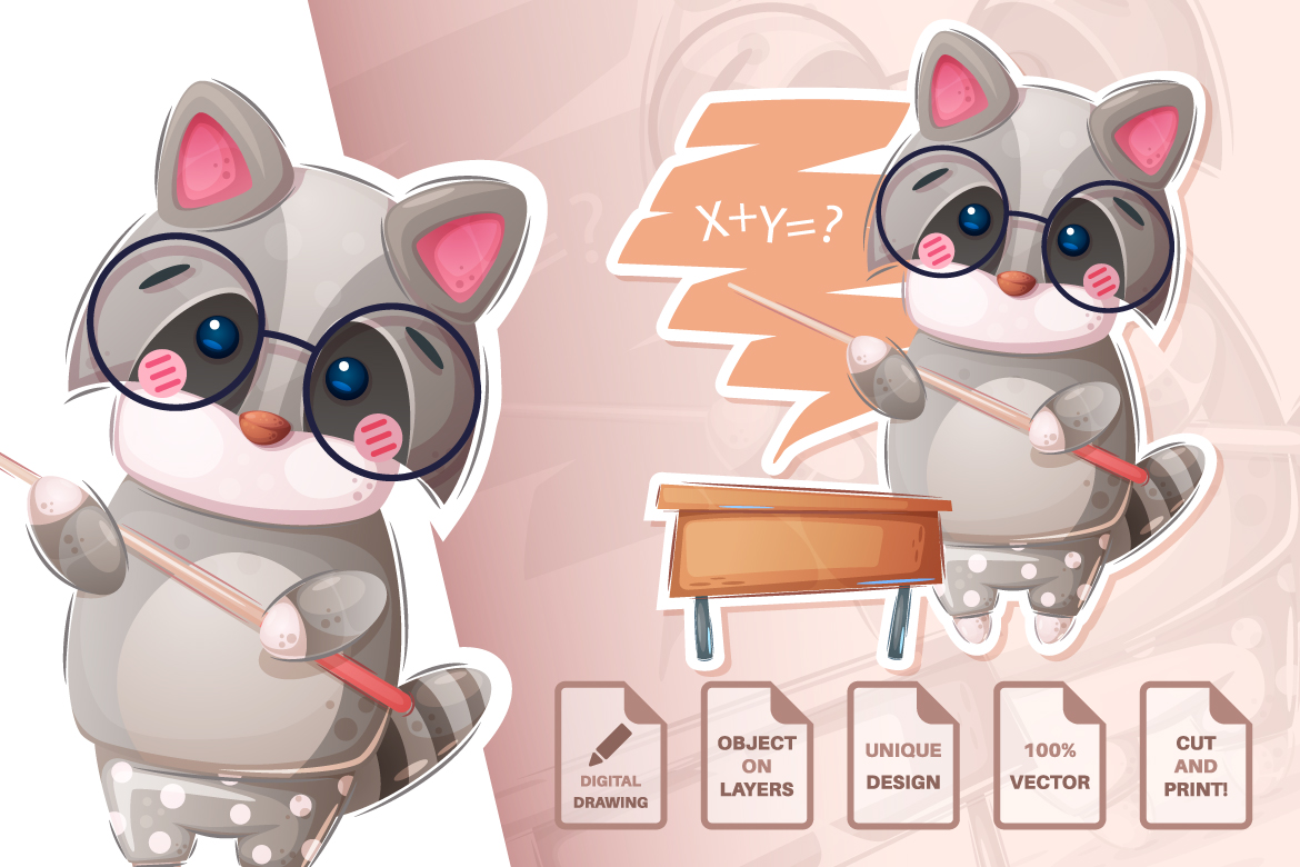 Download Иллюстрация "Set Cute Stickers - Illustration" / Set Cute Stickers - Illustration - Иллюстрация на тему графика sticker,elephant,toilet,girl,cow,ufo,mouse,raccoon,lamb,sheep,teacher,back to school,cartoon,characters,illustration,picture,smile,emotion,draw,character