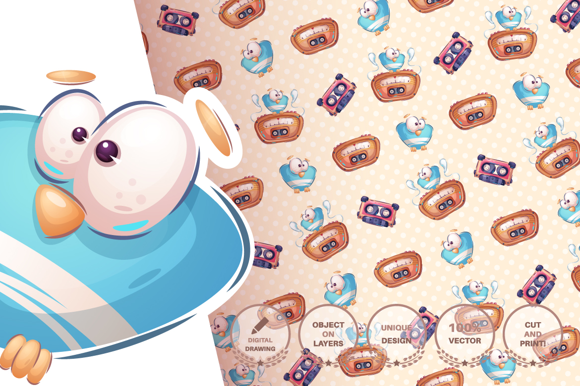 Download Иллюстрация "Set Cute Sticker Seamless Pattern - Illustration" / Set Cute Sticker Seamless Pattern - Illustration - Иллюстрация на тему графика panda,money,diplomat,bancknote,dog,bird,halloween,monster,horror,bone,puppy,seamless,pattern,cartoon,character,characters,wild,animal,animals,pet