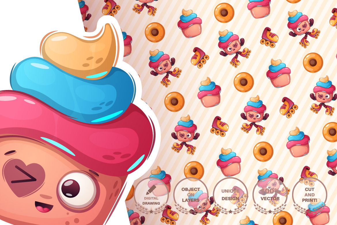 Download Иллюстрация "Set Cute Sticker Seamless Pattern - Illustration" / Set Cute Sticker Seamless Pattern - Illustration - Иллюстрация на тему графика seamless,pattern,deer,giraffe,bear,car,lamb,sheep,cake,roller,coffee,cartoon,character,characters,wild,animal,animals,pet,toy,cute