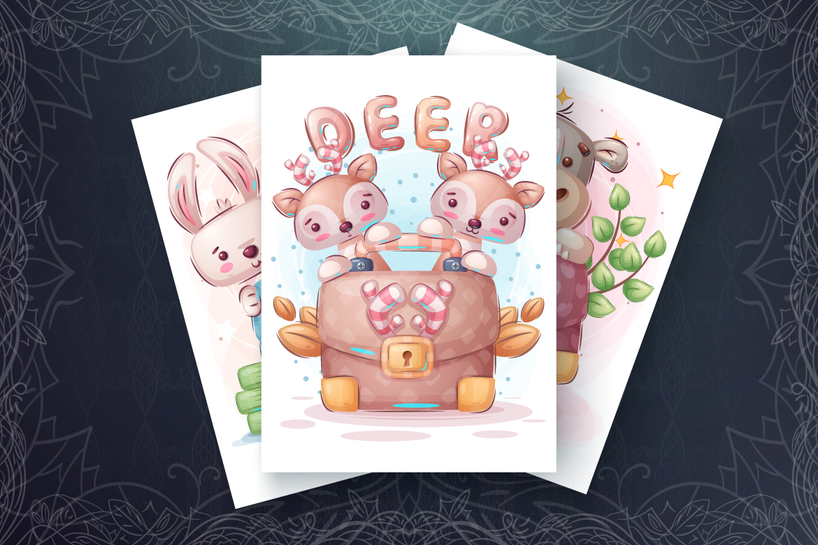 Download Иллюстрация "Set Cute Animal - Seamless Pattern - Illustration" / Set Cute Animal - Seamless Pattern - Illustration - Иллюстрация на тему графика diplomat,work,deer,rabbit,rhino,cat,kitty,bear,monkey,seamless,pattern,cartoon,character,characters,animal,animals,pet,cute,funny,pretty