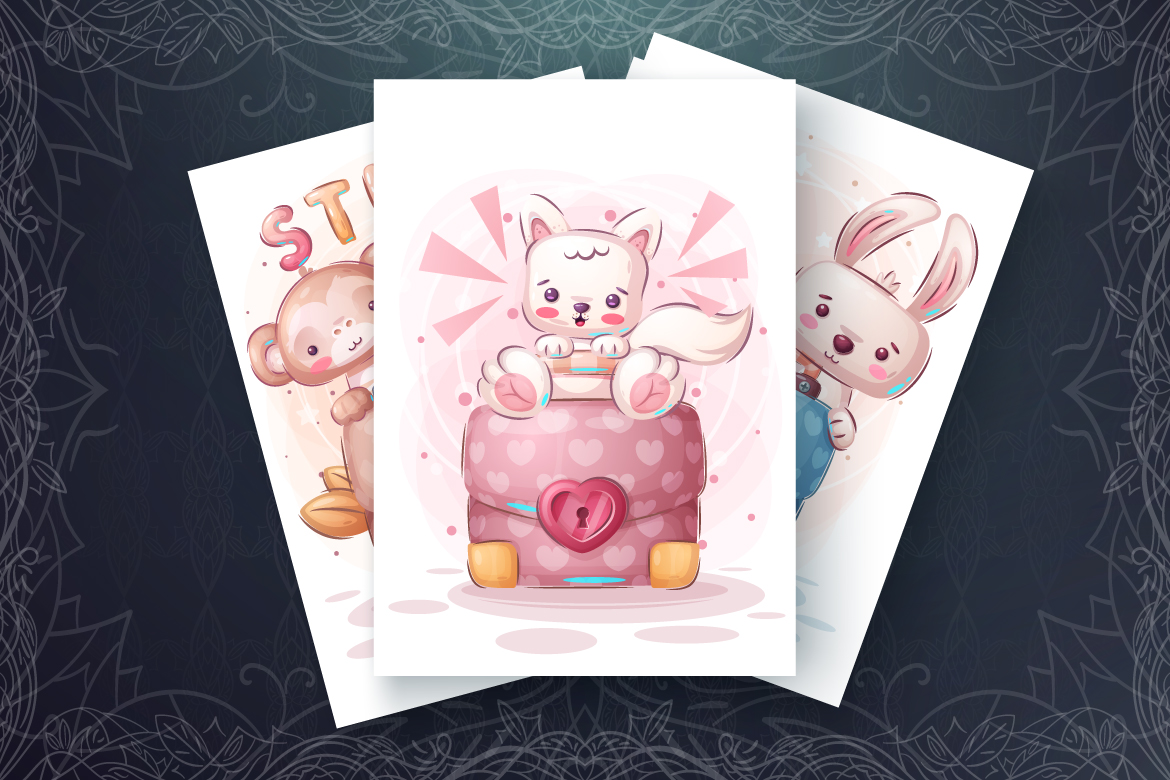 Download Иллюстрация "Set Cute Animal - Seamless Pattern - Illustration" / Set Cute Animal - Seamless Pattern - Illustration - Иллюстрация на тему графика diplomat,work,deer,rabbit,rhino,cat,kitty,bear,monkey,seamless,pattern,cartoon,character,characters,animal,animals,pet,cute,funny,pretty