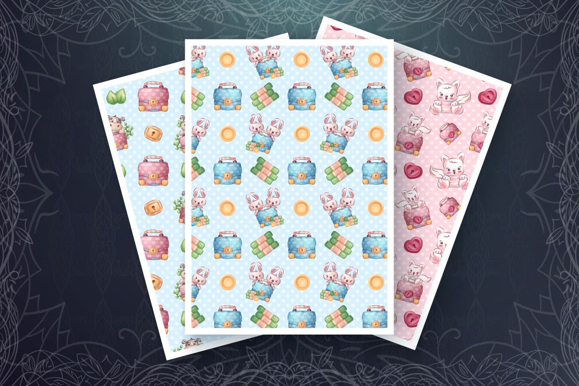 Download Иллюстрация "Set Cute Animal - Seamless Pattern - Illustration" / Set Cute Animal - Seamless Pattern - Illustration - Иллюстрация на тему графика diplomat,work,deer,rabbit,rhino,cat,kitty,bear,monkey,seamless,pattern,cartoon,character,characters,animal,animals,pet,cute,funny,pretty