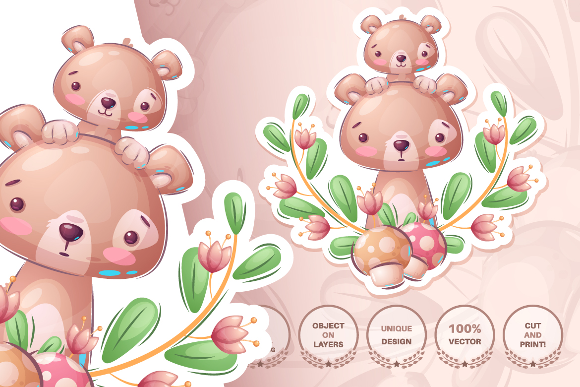 Download Иллюстрация "Set Cute Sticker - Seamless Pattern - Illustration" / Set Cute Sticker - Seamless Pattern - Illustration - Иллюстрация на тему графика mammoth,bear,leaf,flower,rhino,diplomat,snake,cactus,seamless,pattern,cartoon,character,characters,wild,animal,animals,pet,toy,cute,pretty