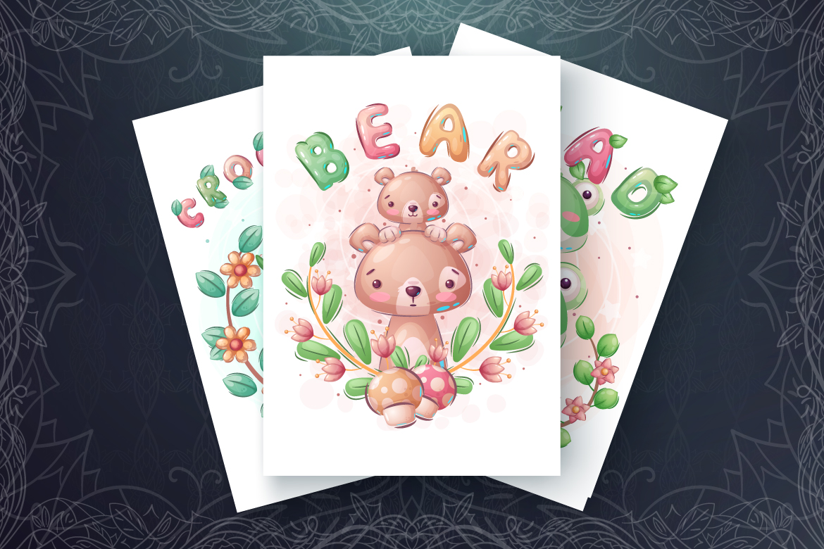 Download Иллюстрация "Set Cute Animal - Seamless Pattern - Illustration" / Set Cute Animal - Seamless Pattern - Illustration - Иллюстрация на тему графика bear,dog,puppy,monkey,devil,toad,frog,crocodile,seamless,pattern,cartoon,character,characters,wild,animal,animals,pet,toy,cute,pretty