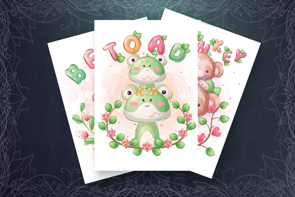 Download Иллюстрация "Set Cute Animal - Seamless Pattern - Illustration" / Set Cute Animal - Seamless Pattern - Illustration - Иллюстрация на тему графика bear,dog,puppy,monkey,devil,toad,frog,crocodile,seamless,pattern,cartoon,character,characters,wild,animal,animals,pet,toy,cute,pretty