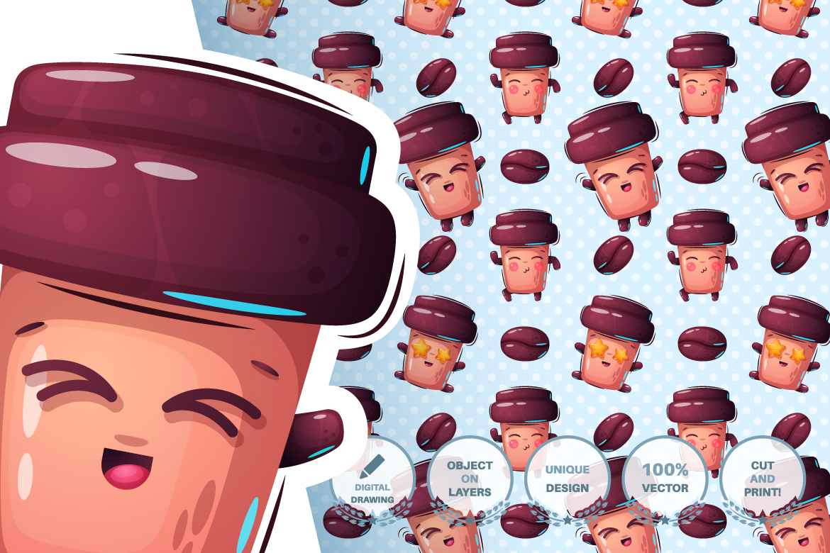 Download Иллюстрация "Set Cute Sticker - Seamless Pattern - Illustration" / Set Cute Sticker - Seamless Pattern - Illustration - Иллюстрация на тему графика seamless,pattern,cartoon,character,wild,animal,animals,pet,toy,cute,bird,owl,rabbit,diplomat,coffee,cup,helicopter,bear,polar,tiger