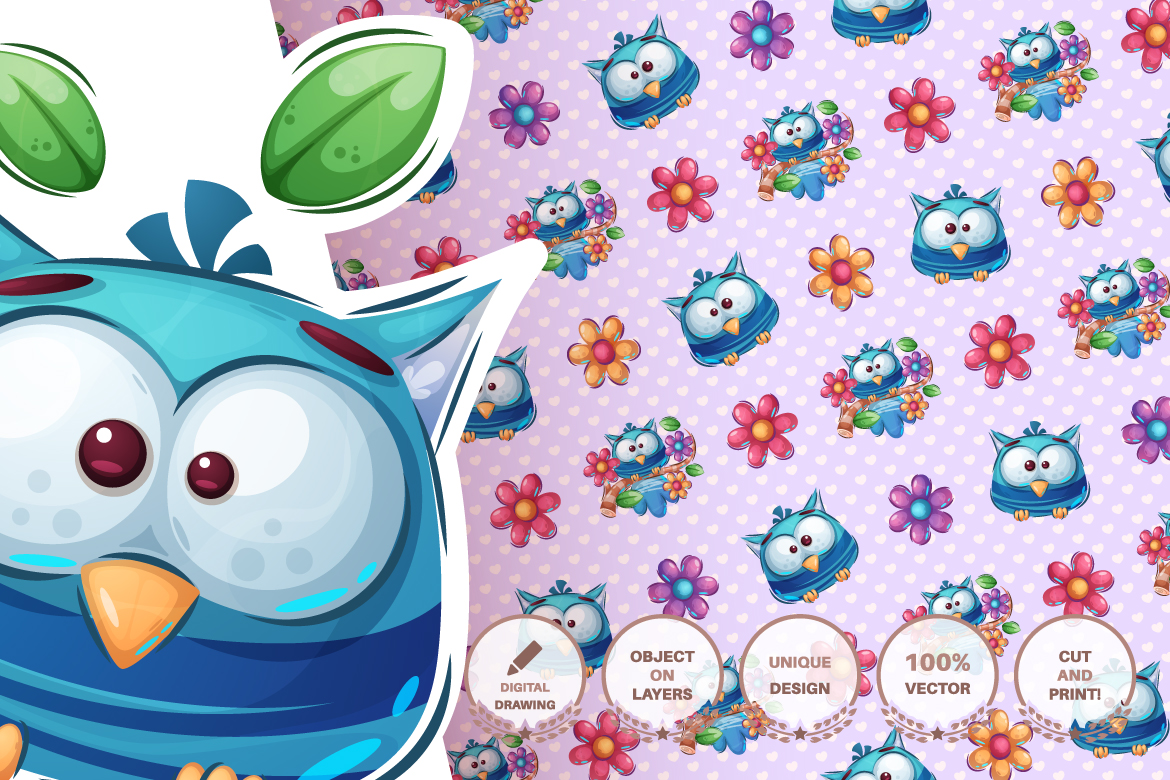 Download Иллюстрация "Set Cute Sticker - Seamless Pattern - Illustration" / Set Cute Sticker - Seamless Pattern - Illustration - Иллюстрация на тему графика seamless,pattern,cartoon,character,wild,animal,animals,pet,toy,cute,bird,owl,rabbit,diplomat,coffee,cup,helicopter,bear,polar,tiger