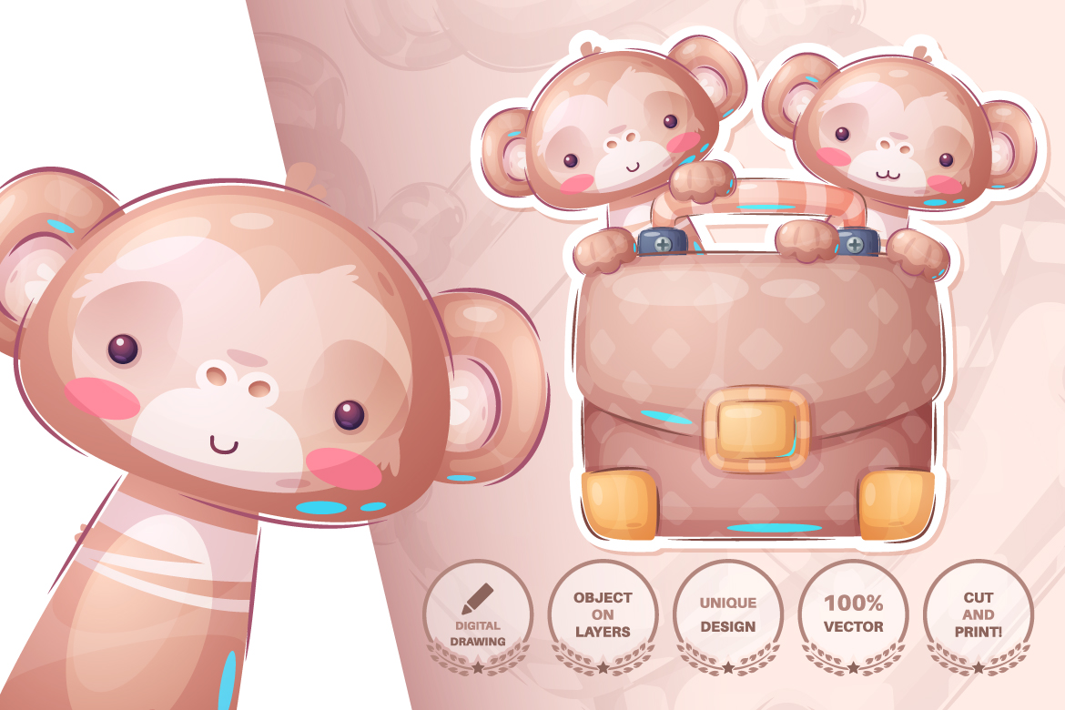 Download Иллюстрация "Set Сute Sticker - Seamless Pattern - Illustration" / Set Сute Sticker - Seamless Pattern - Illustration - Иллюстрация на тему графика dog,bone,puppy,monkey,diplomat,pig,moon,dino,dinosaur,clock,lion,seamless,pattern,cartoon,characters,illustration,picture,smile,emotion,draw