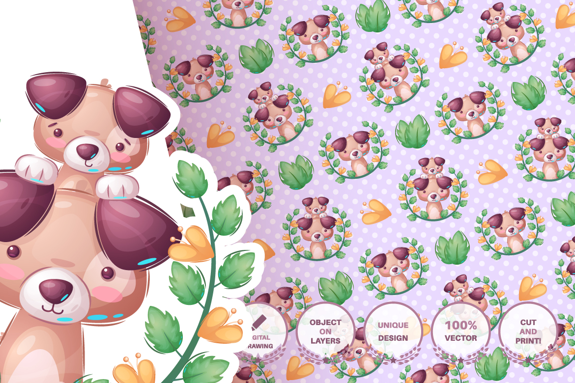 Download Иллюстрация "Set Сute Sticker - Seamless Pattern - Illustration" / Set Сute Sticker - Seamless Pattern - Illustration - Иллюстрация на тему графика dog,bone,puppy,monkey,diplomat,pig,moon,dino,dinosaur,clock,lion,seamless,pattern,cartoon,characters,illustration,picture,smile,emotion,draw