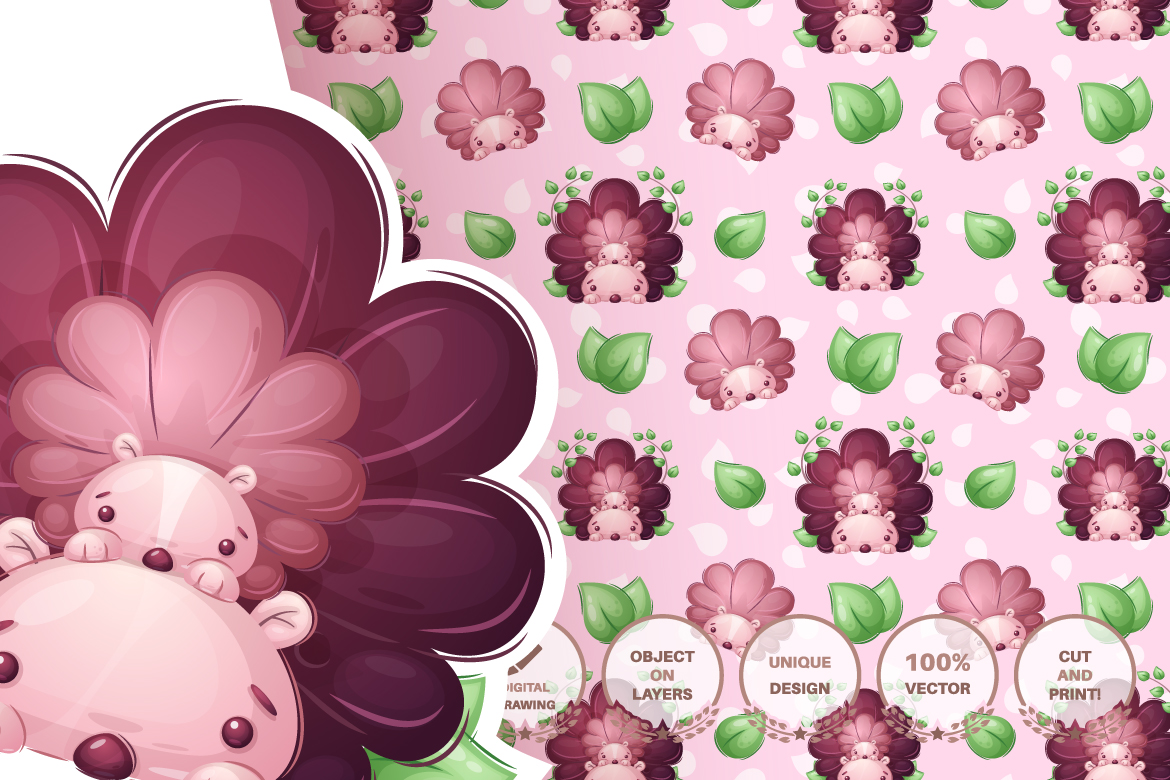 Download Иллюстрация "Set Cute Sticker - Seamless Pattern - Illustration" / Set Cute Sticker - Seamless Pattern - Illustration - Иллюстрация на тему графика hippo,boy,dog,puppy,hedgehog,bird,book,seamless,pattern,cartoon,character,illustration,picture,smile,emotion,draw,pet,wild,animals,animal