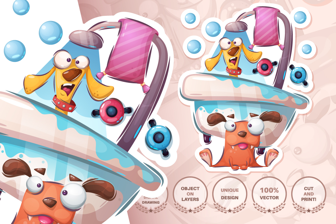 Download Иллюстрация "Set Cute Sticker - Seamless Pattern - Illustration" / Set Cute Sticker - Seamless Pattern - Illustration - Иллюстрация на тему графика cat,kitty,tiger,wc,toilet,radio,cassette,lion,monster,dog,puppy,rocket,seamless,pattern,cartoon,character,illustration,picture,smile,emotion