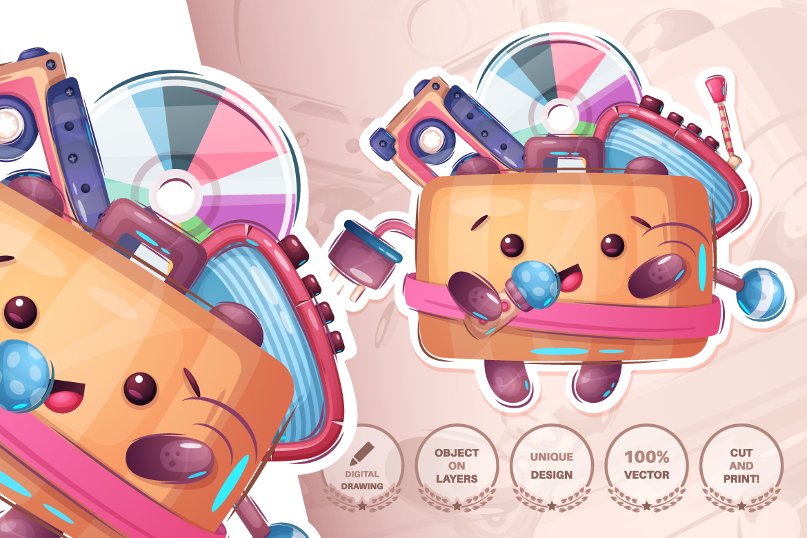 Download Иллюстрация "Set Cute Sticker - Seamless Pattern - Illustration" / Set Cute Sticker - Seamless Pattern - Illustration - Иллюстрация на тему графика cat,kitty,tiger,wc,toilet,radio,cassette,lion,monster,dog,puppy,rocket,seamless,pattern,cartoon,character,illustration,picture,smile,emotion