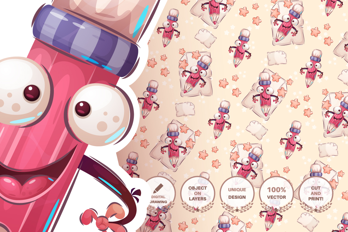 Download Иллюстрация "Set cute sticker - seamless pattern - Illustration" / Set cute sticker - seamless pattern - Illustration - Иллюстрация на тему графика fire hydrant,chicken,unicorn,wardrobe,chest of drawers,bone,bottle,tulip,mineral water,bear,pencil,letter,dog,puppy,bird,seamless,pattern,cartoon,character,illustration