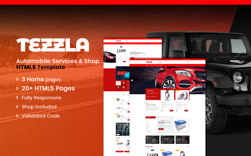 Automobile and Car accessories Shop Website Template