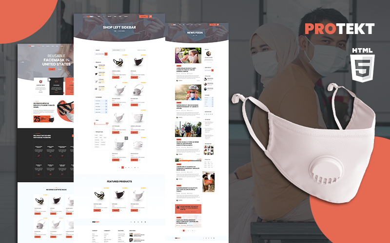 Protekt Medical Face Mask Store HTML5 Website Template