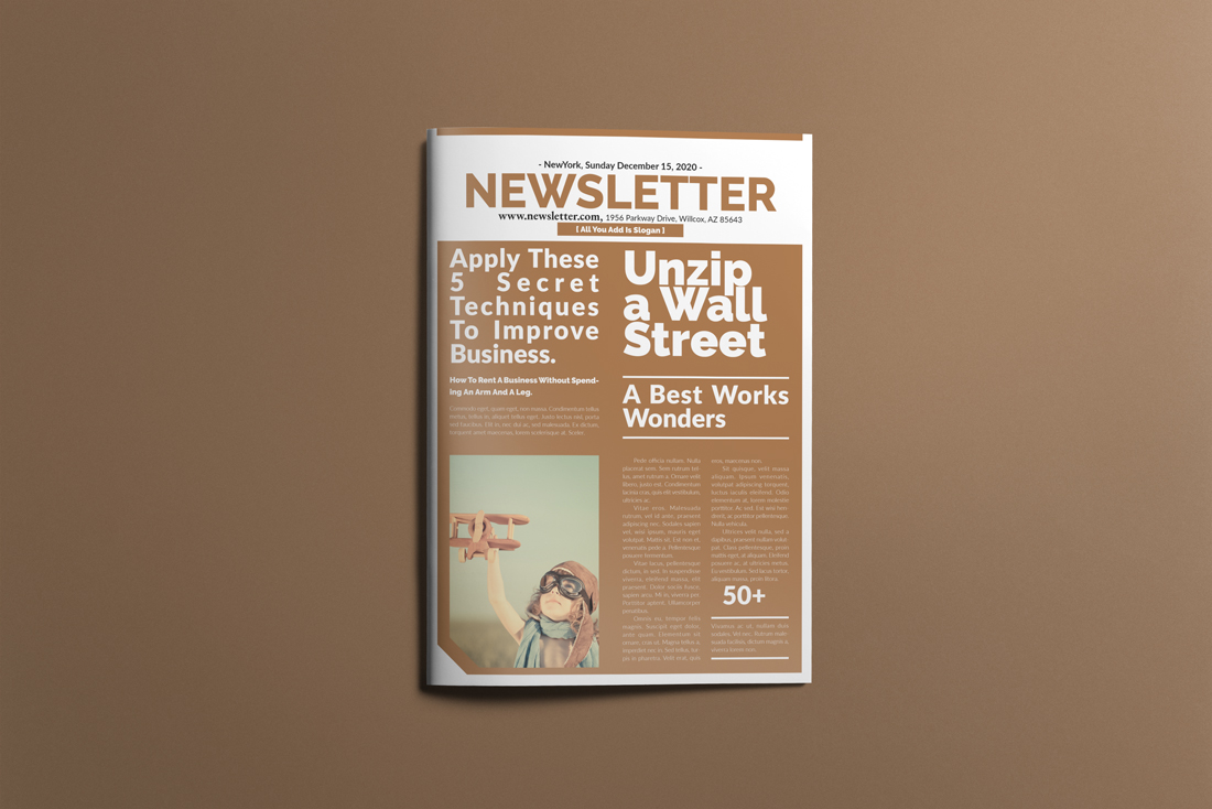 Download Фирменный стиль "Business Newsletter  #01" / Business Newsletter  #01 - Фирменный стиль на тему графика a4,newsletter,business,corporate,company,magazine,bifold,proposal,report,promotion,newspaper,flyer,brochure