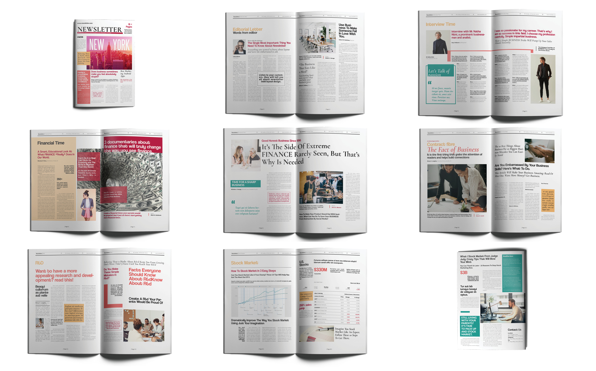 Download Фирменный стиль "Business Newsletter #3" / Business Newsletter #3 - Фирменный стиль на тему графика newsletter,indesign,business,corporate,company,brochure,magazine,layout,profile,proposal,international,creative,graphic,design,cmyk,layered,a4,realestate,newspaper,advertising