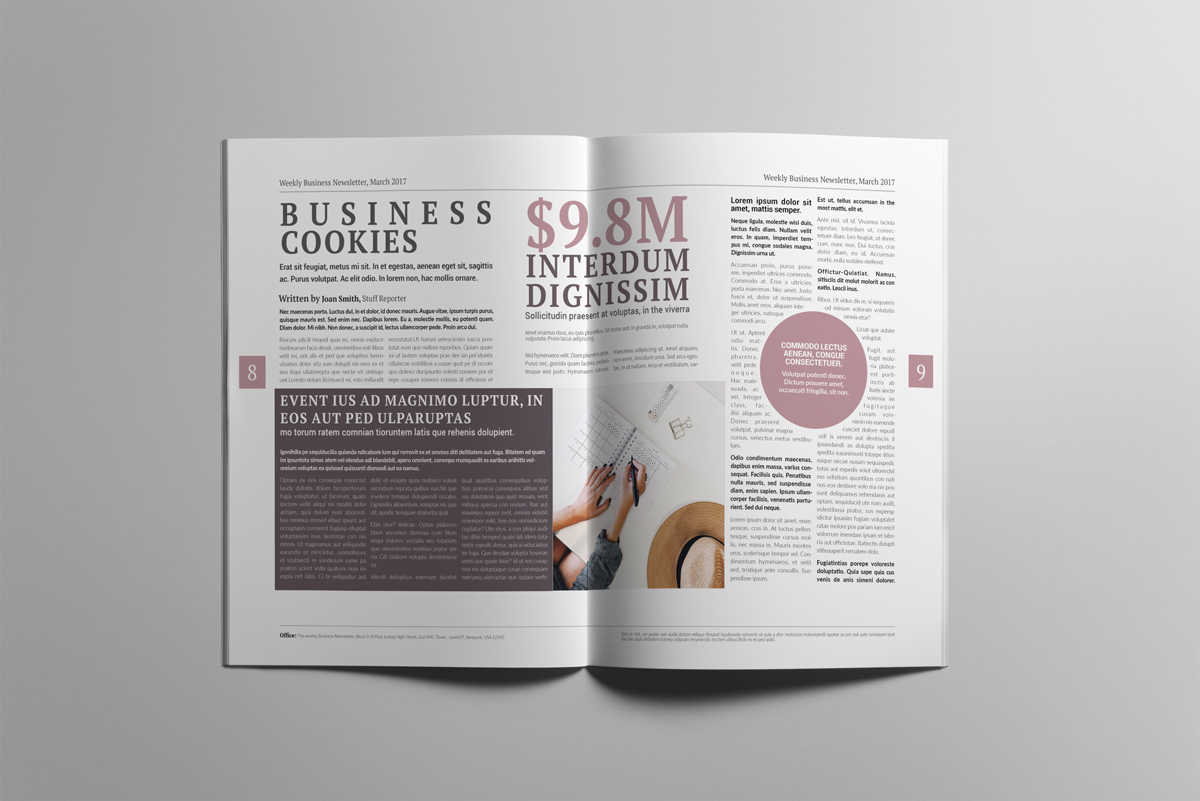 Download Magazine Template "Magazine Template Corporate Business Newsletter Layout" / Magazine Template Corporate Business Newsletter Layout - Magazine Template на тему графика newsletter,layout,business,corporate,indd,indesign,newspaper,magazine,minimal,grapghicdesign,template,brochure,a4,idml,clean,pro