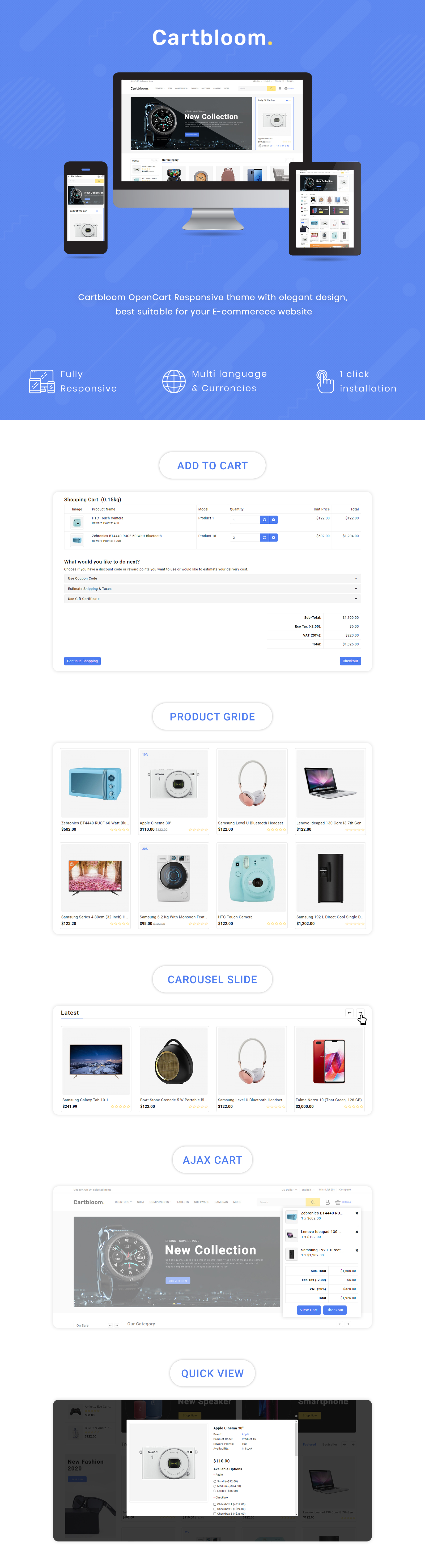 универсальный электронный шаблон opencart