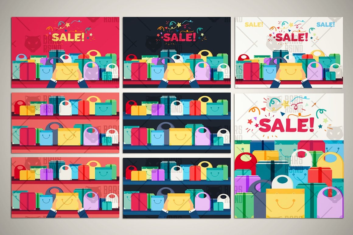 Download Vector "Trade Shop Banners - Vector Image" / Trade Shop Banners - Vector Image - Vector на тему графика product,retail,sale,store,buy,illustration,vector,commerce,market,shop,icon,supermarket,purchase,business,design,bag,marketing,consumerism,concept,package