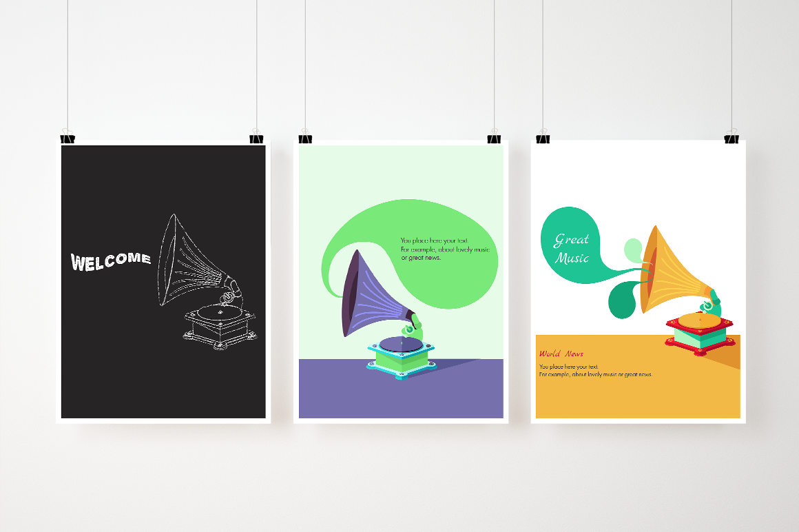 Download Vector "Music From Gramophone - Vector Image" / Music From Gramophone - Vector Image - Vector на тему графика antique,art,audio,banner,choir,classic,clefs,concept,decoration,festival,gramophone,illustration,music,musical,song,concert,retro,vinyl,vintage,patephone