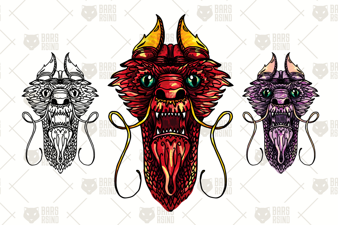 Download Vector "Magic Dragon - Vector Image" / Magic Dragon - Vector Image - Vector на тему графика dragon,animal,chinese,china,ancient,asian,traditional,illustration,symbol,sign,tattoo,asia,vector,culture,design,east,mythology,print,fantastic,fantasy