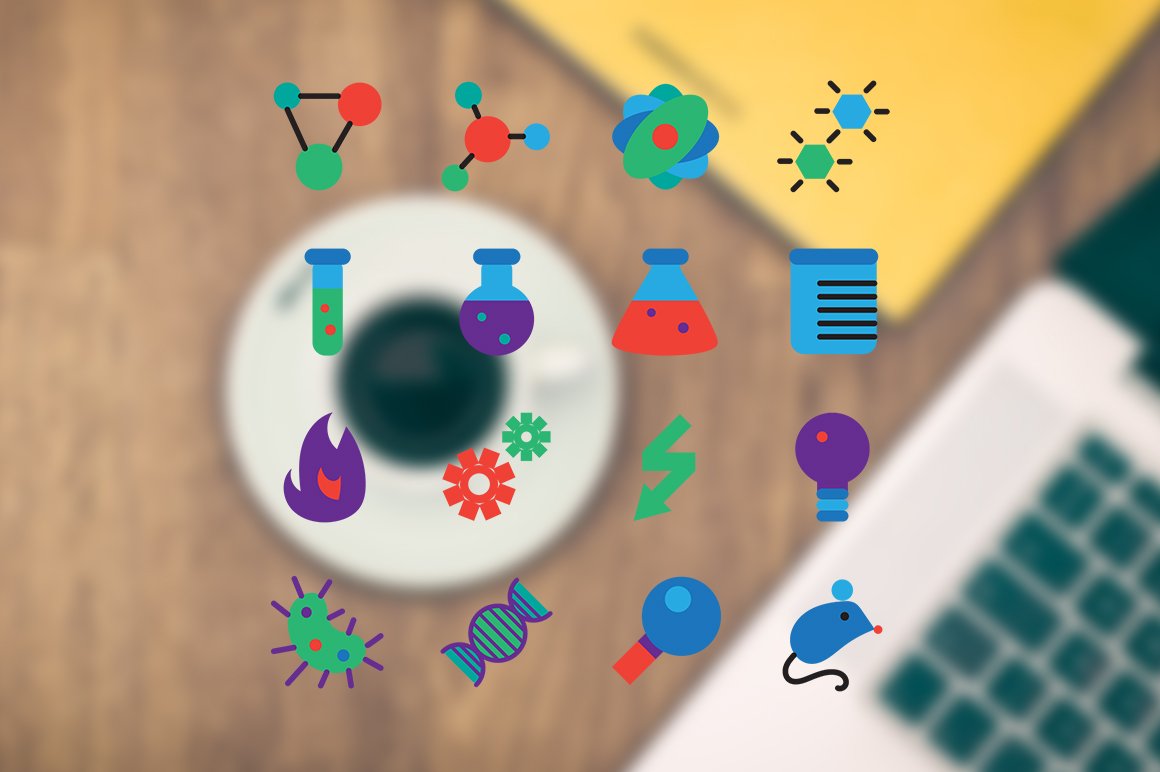 Download Набор иконок "16 Science Icon Set" / 16 Science Icon Set - Набор иконок на тему medical science,icon,vector,gene,symbol,glass,tube,set,test,chemistry,chemically,mathematical,cell,biology,document,study,particle,technology,medicine,molecule