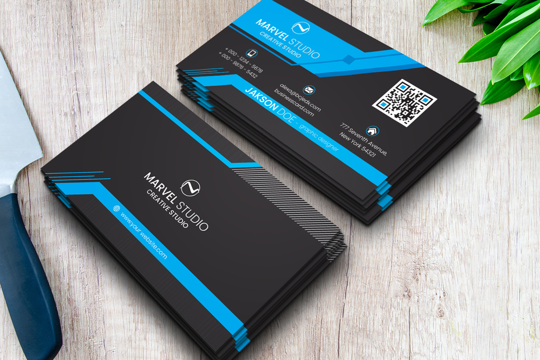 Download Фирменный стиль "Marvel Business Card - Corporate Identity Template" / Marvel Business Card - Corporate Identity Template - Фирменный стиль на тему графика black,blue,brand,business,card,clean,cmyk,color,company,corporate,creative,design,designer,eps,green,horizontal,modern,personal,print,ready