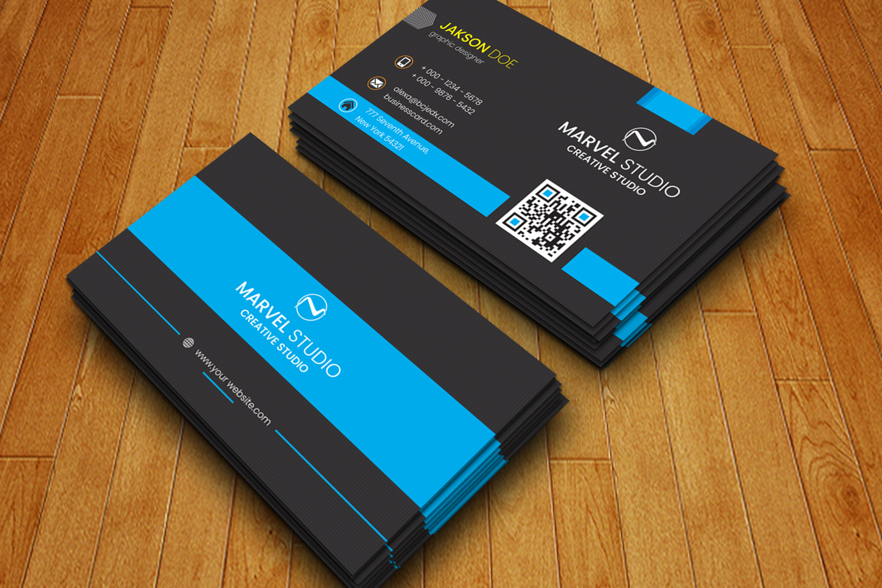 Download Фирменный стиль "Business Card - Corporate Identity Template" / Business Card - Corporate Identity Template - Фирменный стиль на тему графика black,blue,brand,business,card,clean,cmyk,color,company,corporate,creative,design,designer,eps,green,horizontal,modern,personal,print,ready