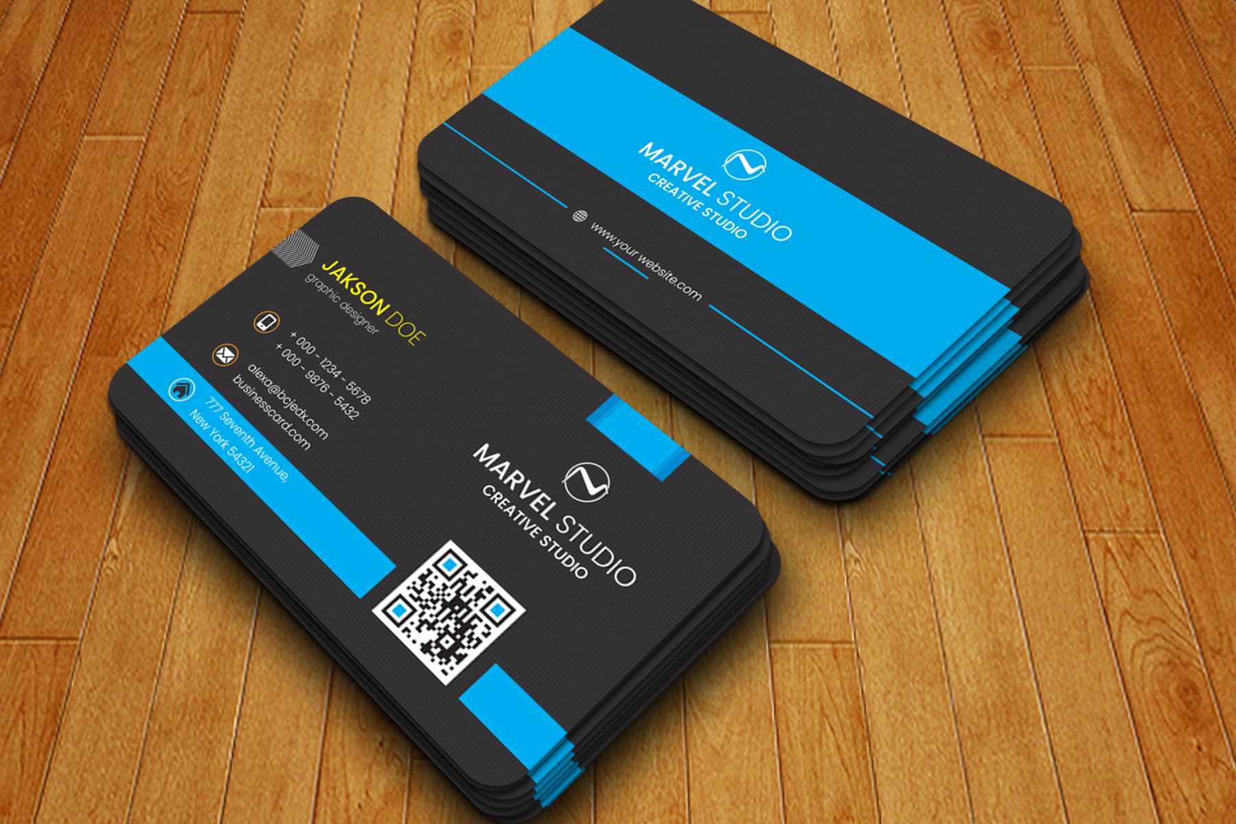 Download Фирменный стиль "Business Card - Corporate Identity Template" / Business Card - Corporate Identity Template - Фирменный стиль на тему графика black,blue,brand,business,card,clean,cmyk,color,company,corporate,creative,design,designer,eps,green,horizontal,modern,personal,print,ready