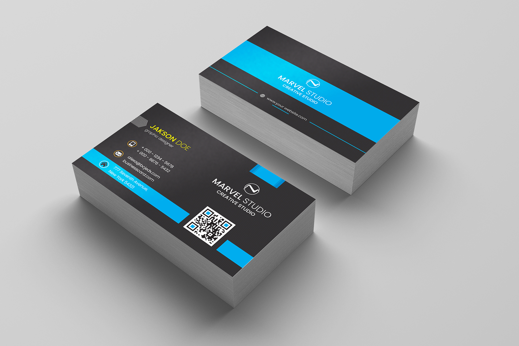 Download Фирменный стиль "Business Card - Corporate Identity Template" / Business Card - Corporate Identity Template - Фирменный стиль на тему графика black,blue,brand,business,card,clean,cmyk,color,company,corporate,creative,design,designer,eps,green,horizontal,modern,personal,print,ready