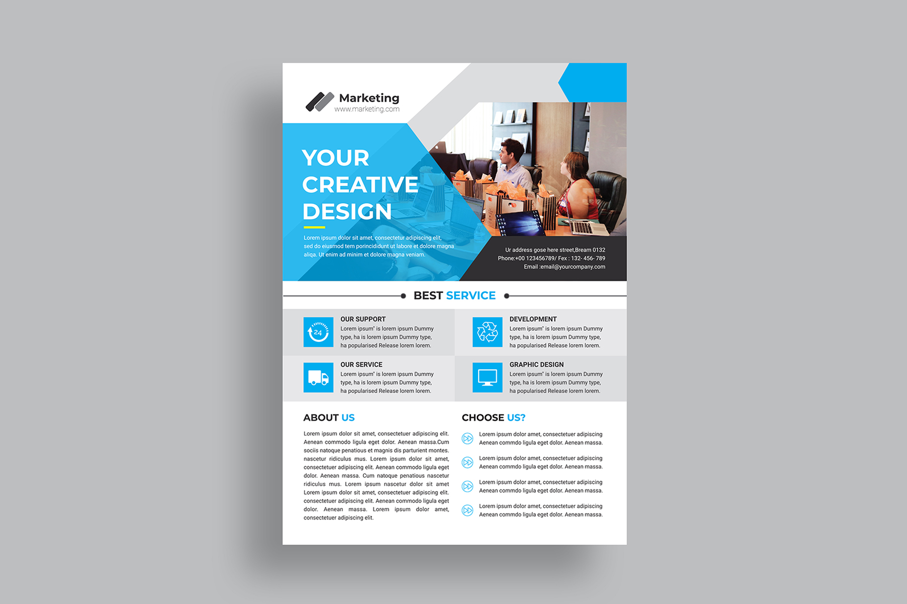 Download Фирменный стиль "Flyer - Corporate Identity Template" / Flyer - Corporate Identity Template - Фирменный стиль на тему графика black,blue,brand,business,card,clean,cmyk,color,company,corporate,creative,design,designer,eps,green,horizontal,modern,personal,print,ready