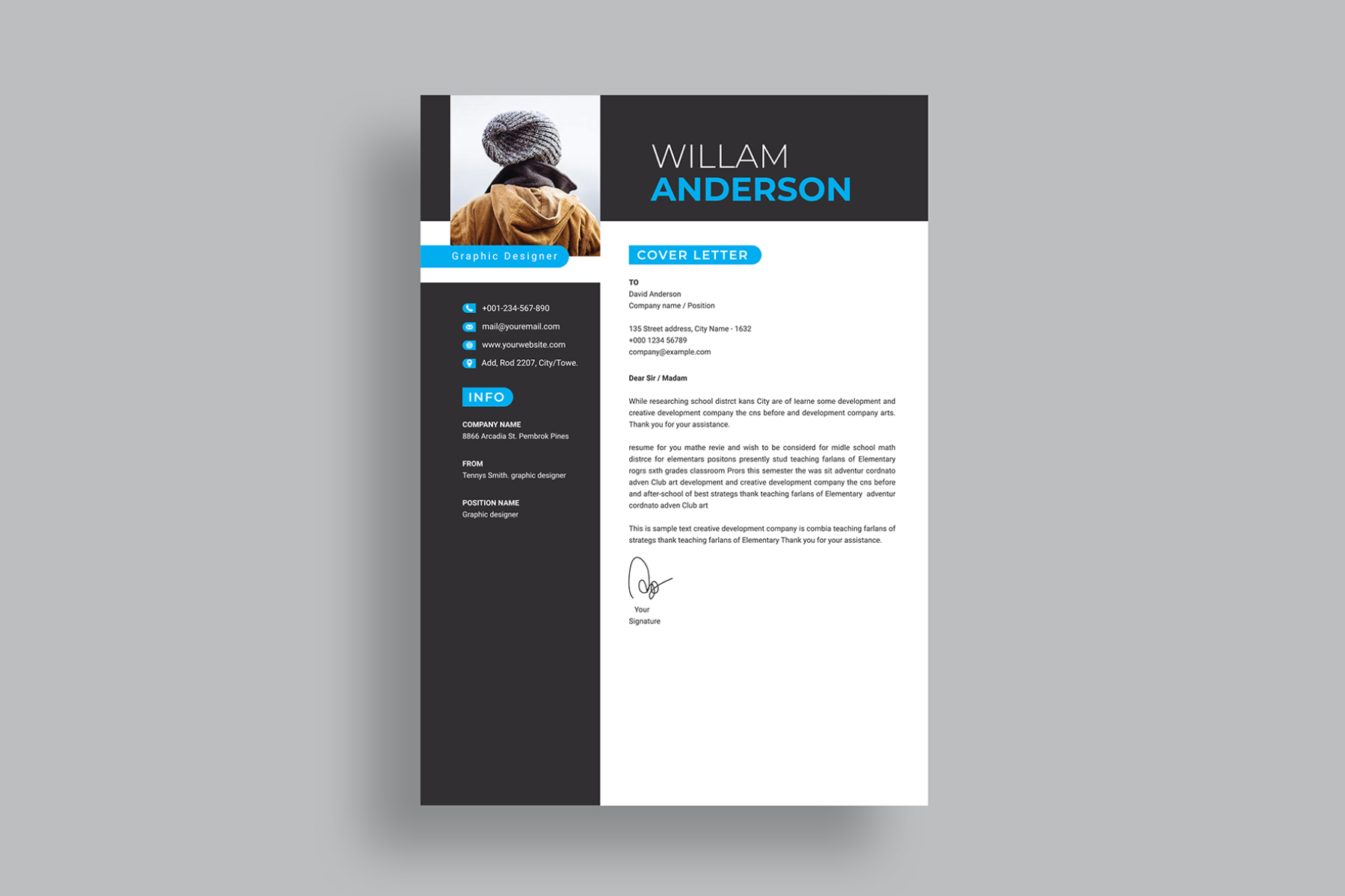 Download Фирменный стиль "Resume / CV - Corporate Identity Template" / Resume / CV - Corporate Identity Template - Фирменный стиль на тему графика black,blue,brand,clean,cmyk,color,company,corporate,creative,design,designer,eps,green,horizontal,modern,personal,print,print ready,resume,resume template