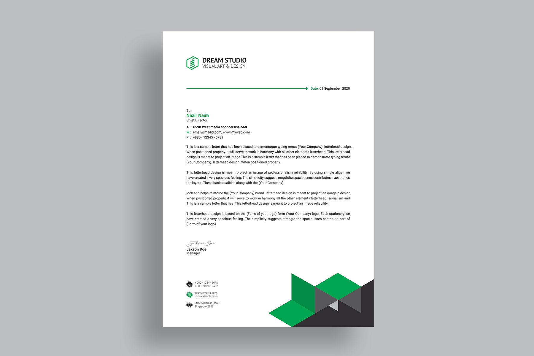 Download Фирменный стиль "Print Letterhead - Corporate Identity Template" / Print Letterhead - Corporate Identity Template - Фирменный стиль на тему графика black,blue,both side design,business card,business letterhead,creative,creative letterhead,flyer,graphic,green,landscape,letterhead,letterhead design,logo,magazine,modern letterhead,modern le