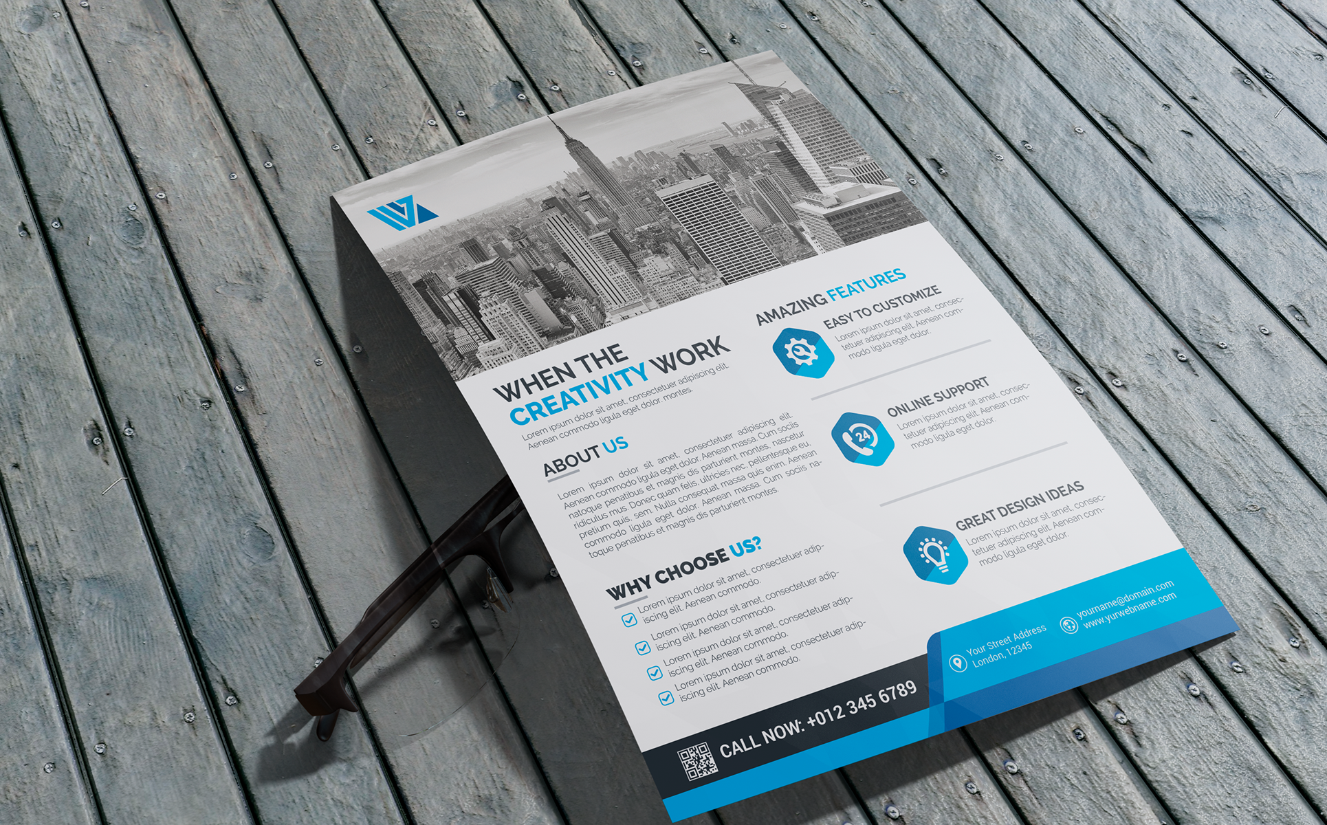 Download Фирменный стиль "Flyer Design - Corporate Identity Template" / Flyer Design - Corporate Identity Template - Фирменный стиль на тему графика print designer flyer business green black white professional modern design graphic official standard creative simple web logo flyer blue magagine