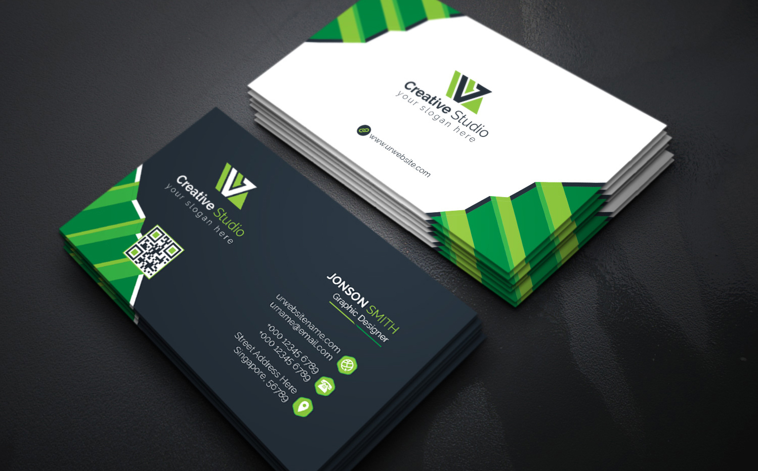 Download Фирменный стиль "Business Card - Corporate Identity Template" / Business Card - Corporate Identity Template - Фирменный стиль на тему графика print,designer,business,card,both,side,design,green,black,white,professional,modern,graphic,landscape,official,standard,creative,simple,web,logo,flyer,blue,magagine