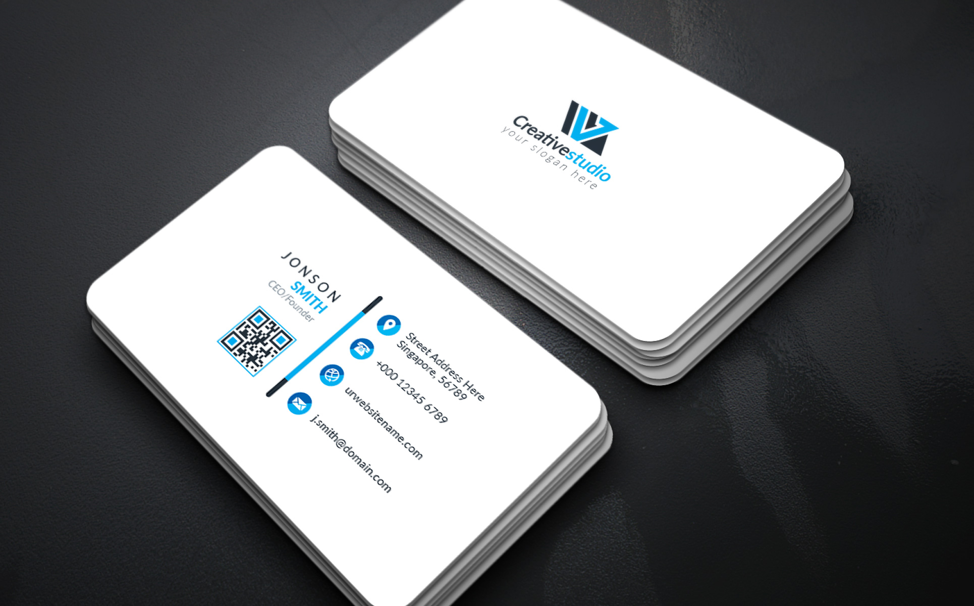 Download Фирменный стиль "Business Card - Corporate Identity Template" / Business Card - Corporate Identity Template - Фирменный стиль на тему графика print,designer,business,card,both,side,design,green,black,white,professional,modern,graphic,landscape,official,standard,creative,simple,web,logo