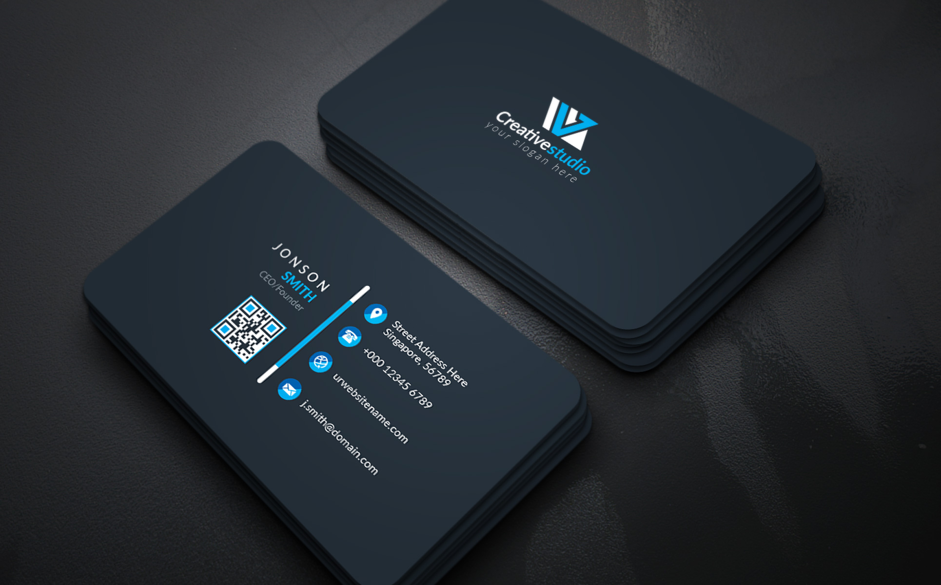 Download Фирменный стиль "Business Card - Corporate Identity Template" / Business Card - Corporate Identity Template - Фирменный стиль на тему графика print,designer,business,card,both,side,design,green,black,white,professional,modern,graphic,landscape,official,standard,creative,simple,web,logo