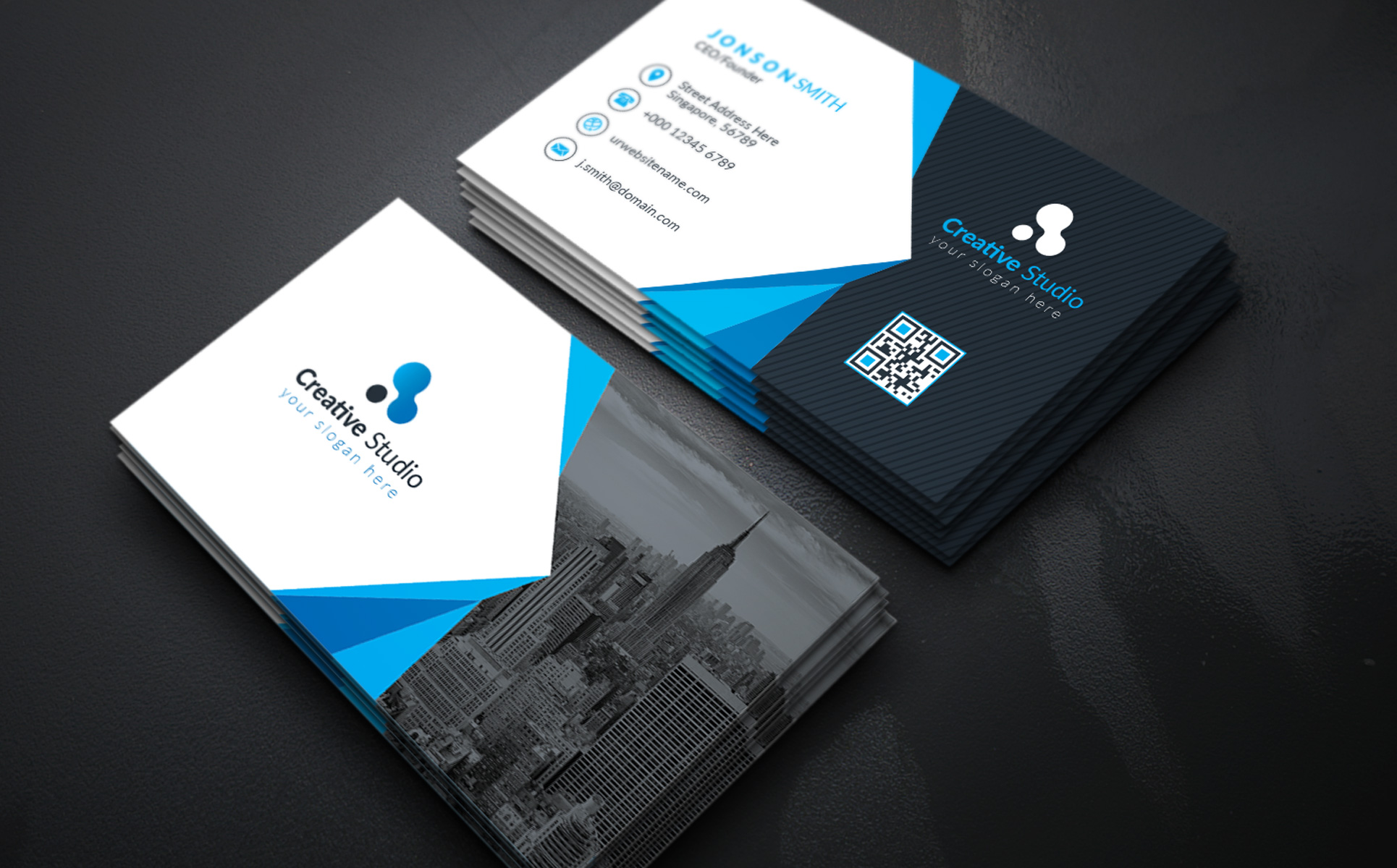 Download Фирменный стиль "Creative Studio Business Card - Corporate Identity Template" / Creative Studio Business Card - Corporate Identity Template - Фирменный стиль на тему графика print,designer,business,card,both,side,design,green,black,white,professional,modern,graphic,landscape,official,standard,creative,simple,web,logo