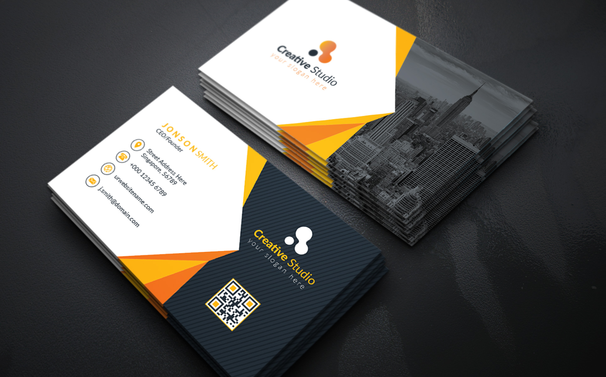 Download Фирменный стиль "Creative Studio Business Card - Corporate Identity Template" / Creative Studio Business Card - Corporate Identity Template - Фирменный стиль на тему графика print,designer,business,card,both,side,design,green,black,white,professional,modern,graphic,landscape,official,standard,creative,simple,web,logo