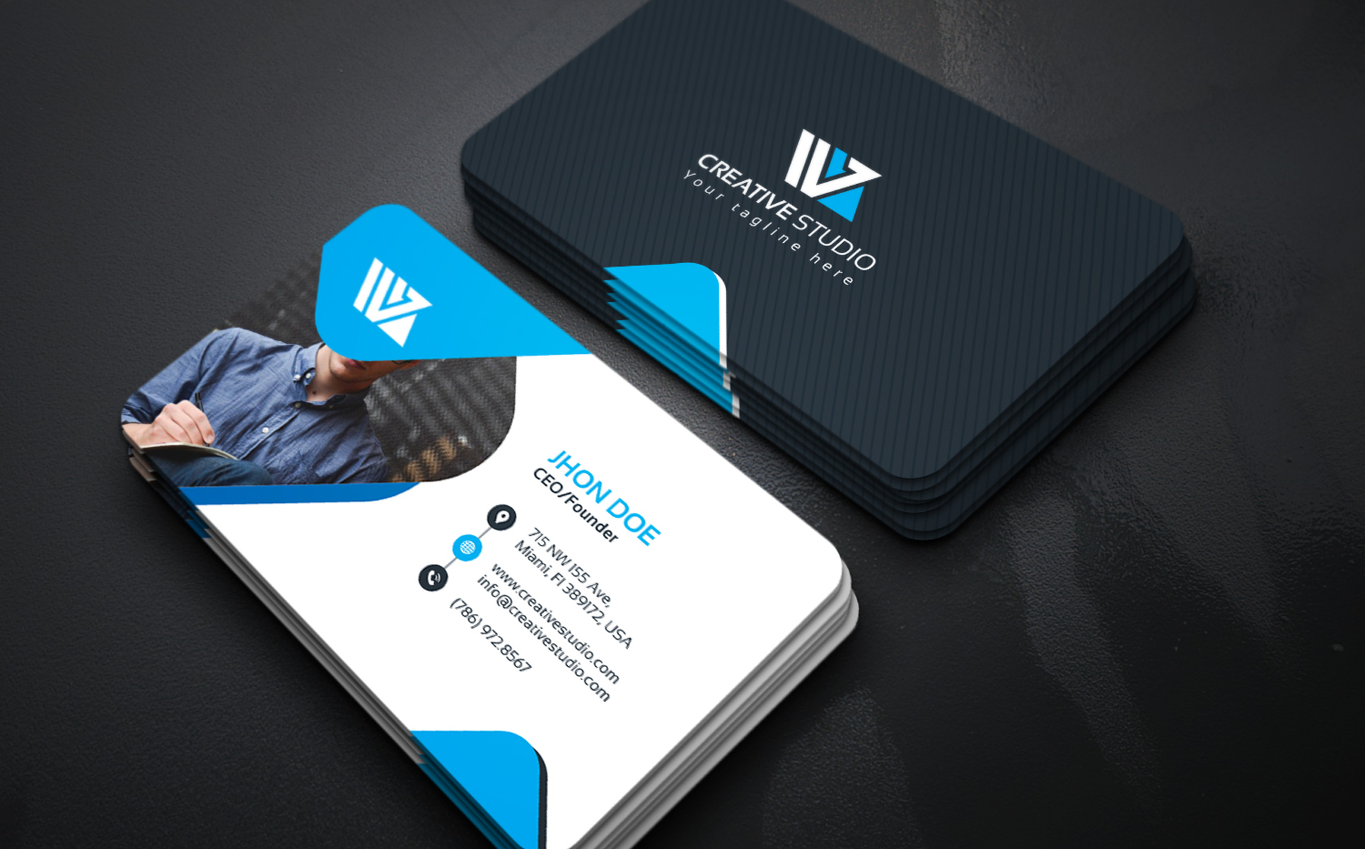 Download Фирменный стиль "Business Card - Corporate Identity Template" / Business Card - Corporate Identity Template - Фирменный стиль на тему графика print,designer,business,card,both,side,design,green,black,white,professional,modern,graphic,landscape,official,standard,creative,simple,web,logo