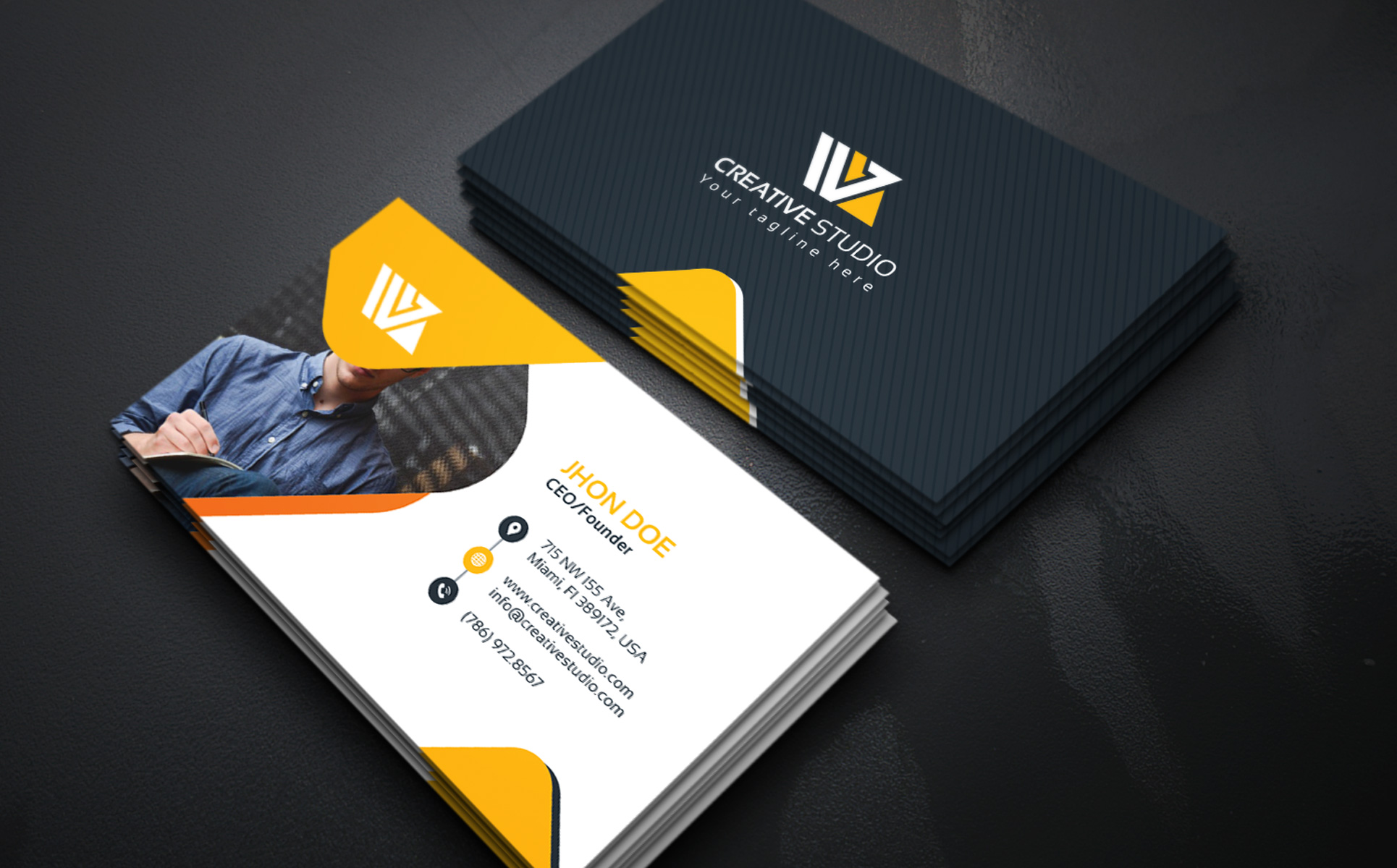 Download Фирменный стиль "Business Card - Corporate Identity Template" / Business Card - Corporate Identity Template - Фирменный стиль на тему графика print,designer,business,card,both,side,design,green,black,white,professional,modern,graphic,landscape,official,standard,creative,simple,web,logo