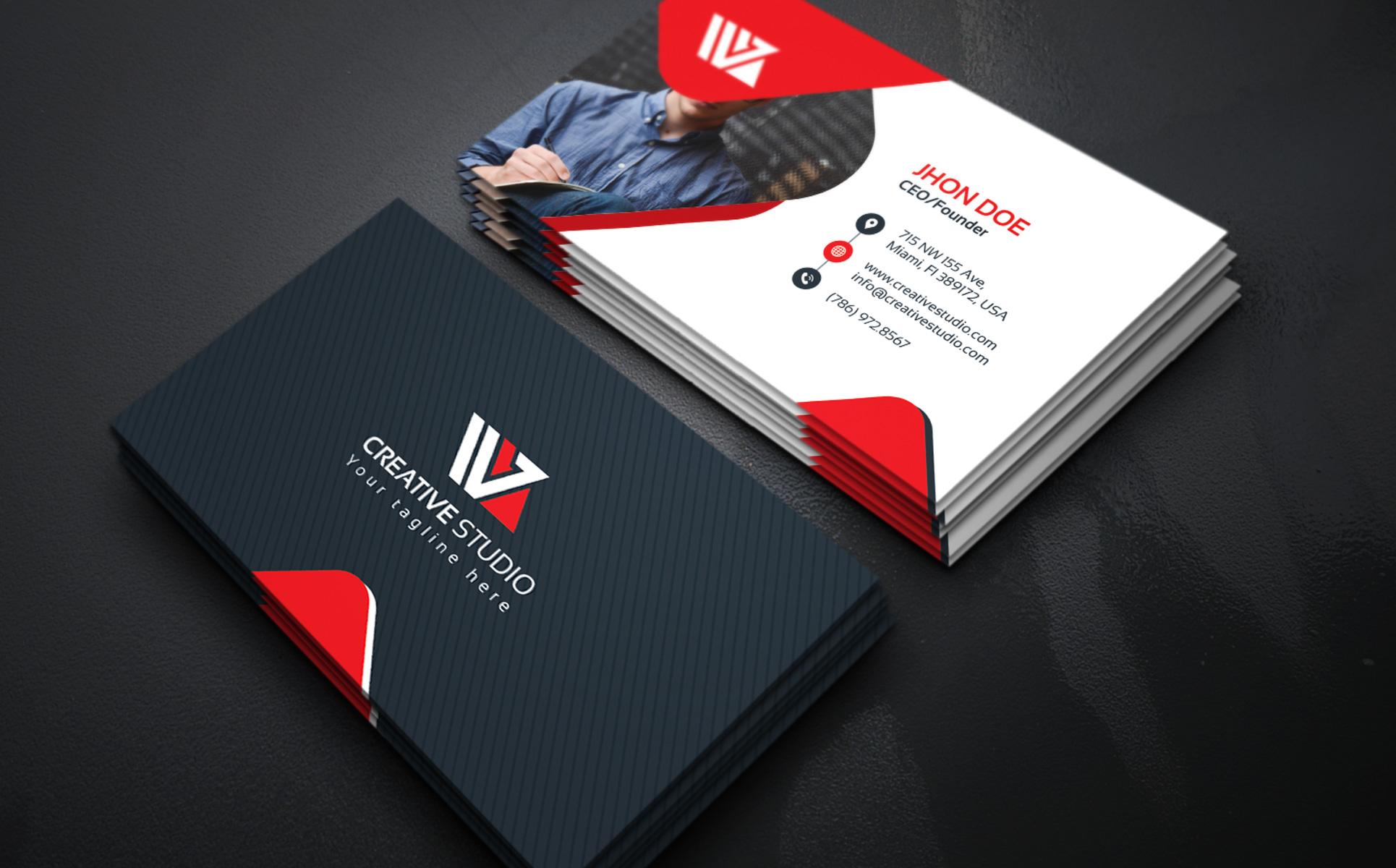 Download Фирменный стиль "Business Card - Corporate Identity Template" / Business Card - Corporate Identity Template - Фирменный стиль на тему графика print,designer,business,card,both,side,design,green,black,white,professional,modern,graphic,landscape,official,standard,creative,simple,web,logo