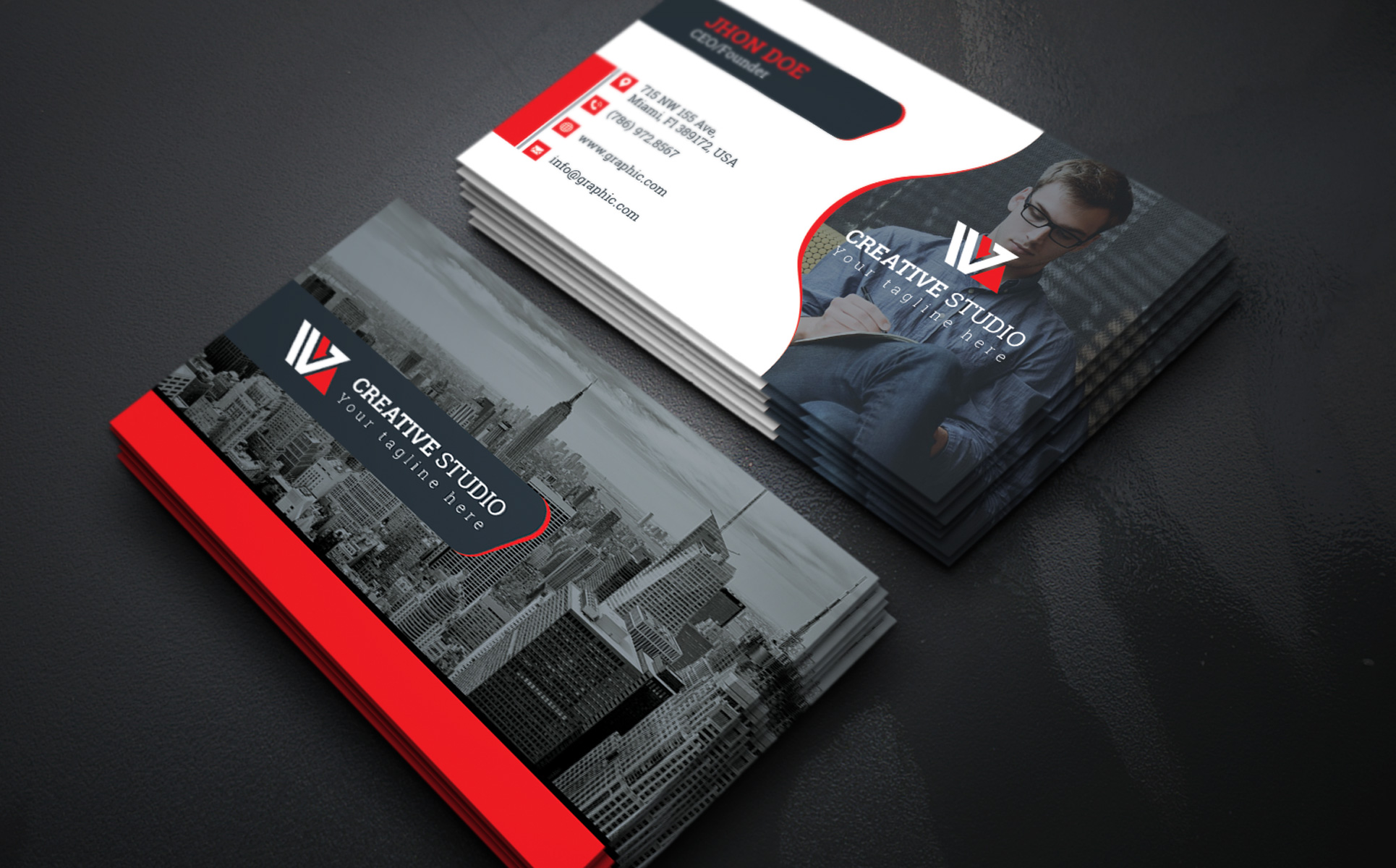 Download Фирменный стиль "Business Card - Corporate Identity Template" / Business Card - Corporate Identity Template - Фирменный стиль на тему графика print,designer,business,card,both,side,design,green,black,white,professional,modern,graphic,landscape,official,standard,creative,simple,web,logo